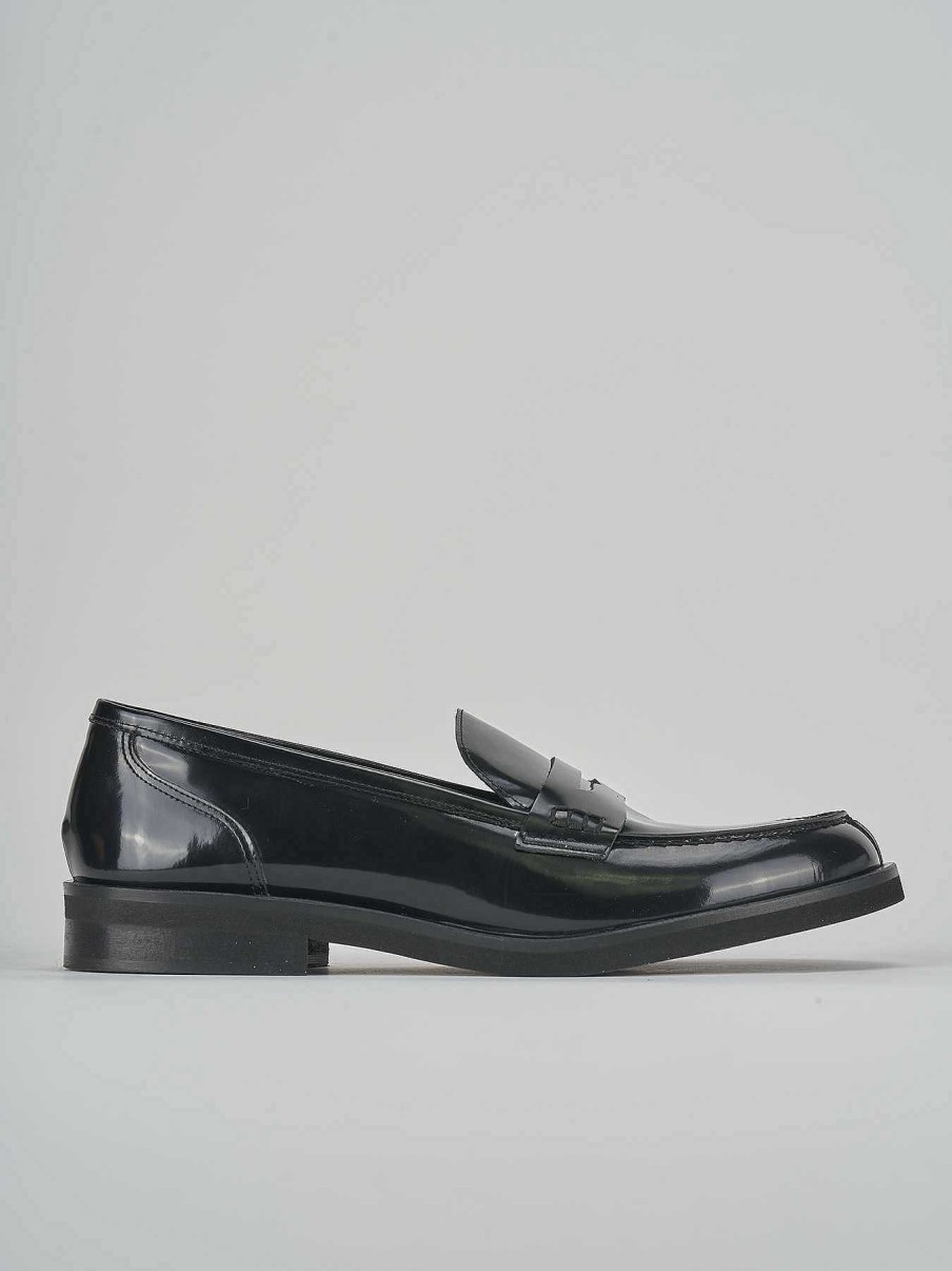 Donna Barca | Mocassino Tacco 2Cm Nero Pelle