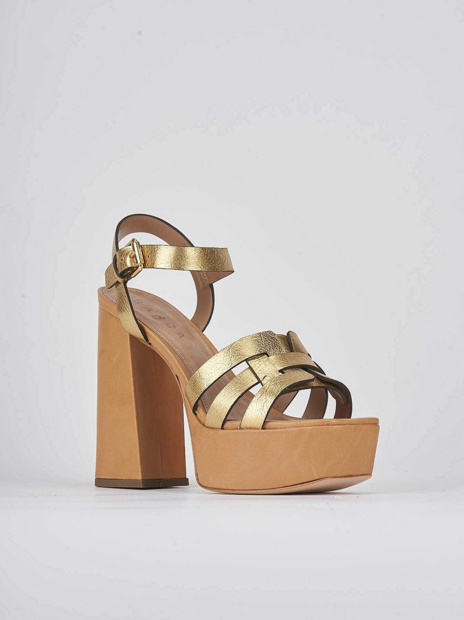 Donna Barca | Sandali Tacco Alto Tacco 11 Cm In Pelle Oro