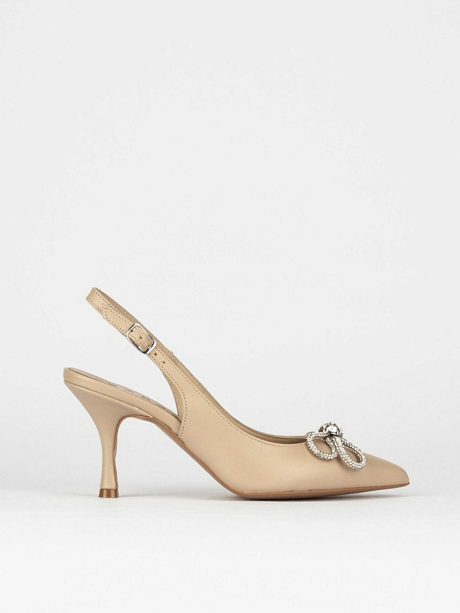 Donna Barca | Decollete Tacco 5 Cm In Pelle Beige