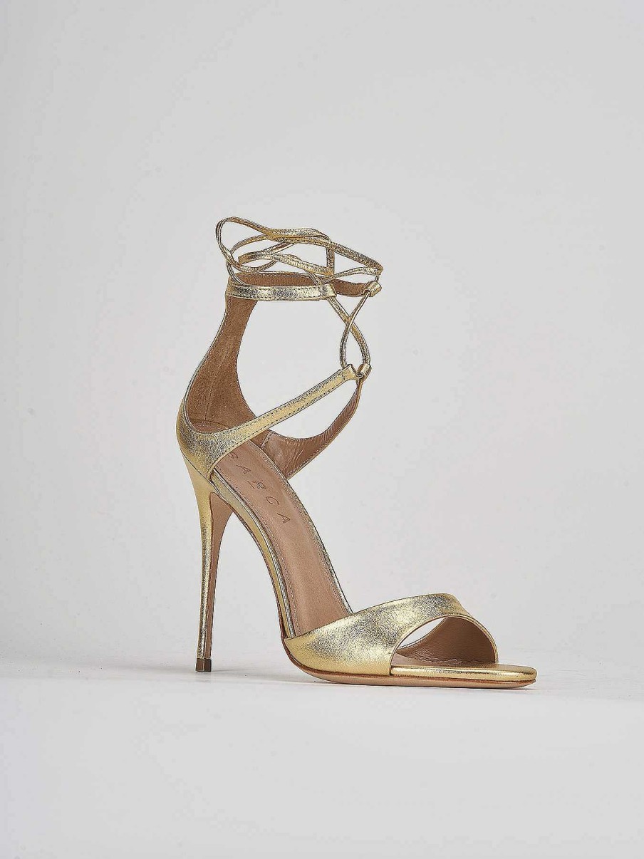 Donna Barca | Sandali Tacco Alto Tacco 11 Cm In Pelle Oro