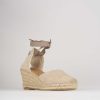 Donna Barca | Espadrillas Tacco 5 Cm Camoscio Beige