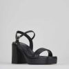 Donna Barca | Sandali Tacco Alto Tacco 8 Cm In Pelle Nera