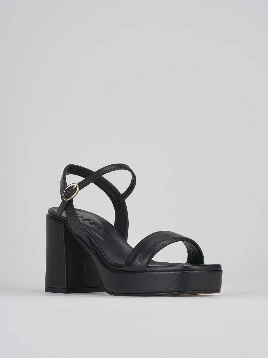 Donna Barca | Sandali Tacco Alto Tacco 8 Cm In Pelle Nera