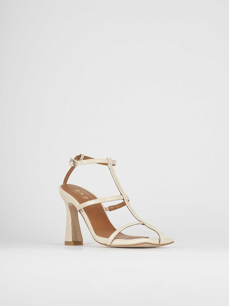 Donna Barca | Sandali Tacco Alto Tacco 8 Cm Vernice Beige