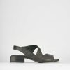 Donna Barca | Sandali Tacco Basso Tacco 3 Cm In Pelle Nera