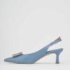 Donna Barca | Decollete Tacco 6 Cm In Pelle Azzurra