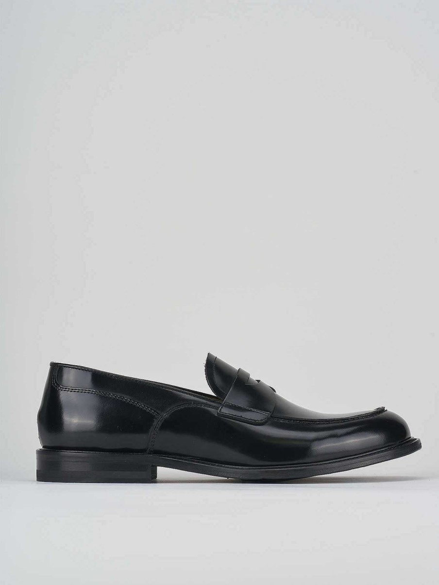 Uomo Barca | Mocassini Tacco 1 Cm In Pelle Nera