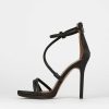 Donna Barca | Sandali Tacco Alto Tacco 10 Cm In Pelle Nera