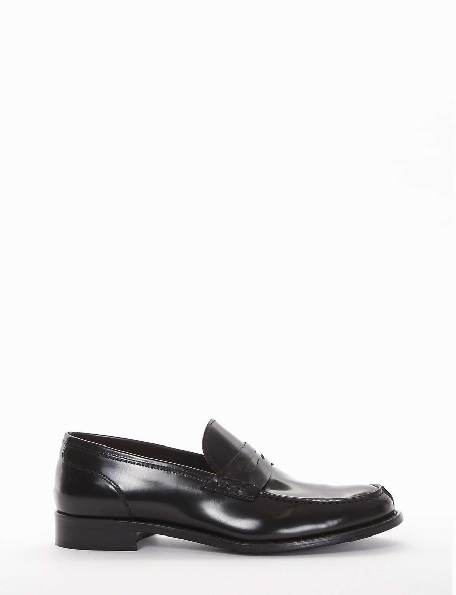 Uomo Barca | Mocassini Tacco 2 Cm In Pelle Nera