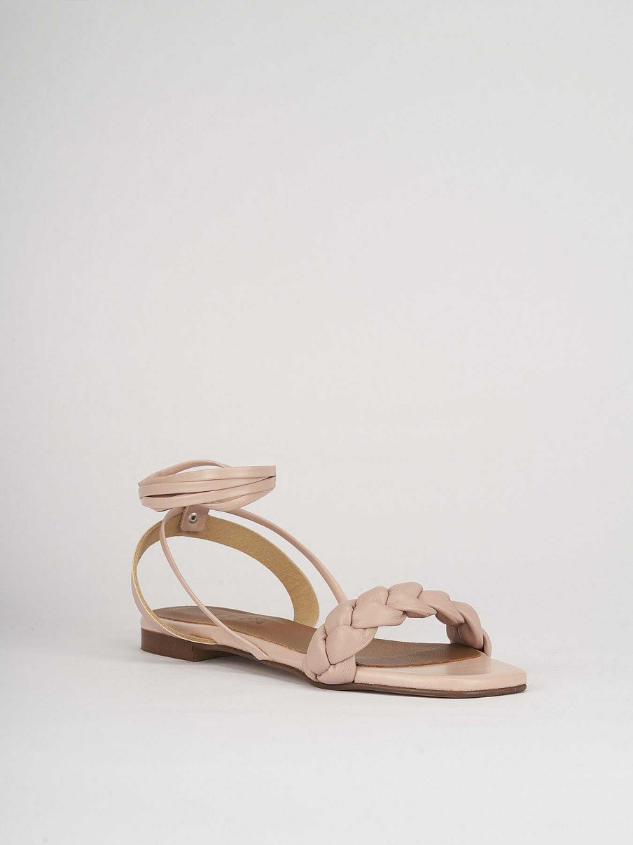 Donna Barca | Sandali Tacco Basso Tacco 1 Cm In Pelle Rosa