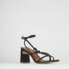 Donna Barca | Sandali Tacco Alto Tacco 8 Cm In Pelle Nera