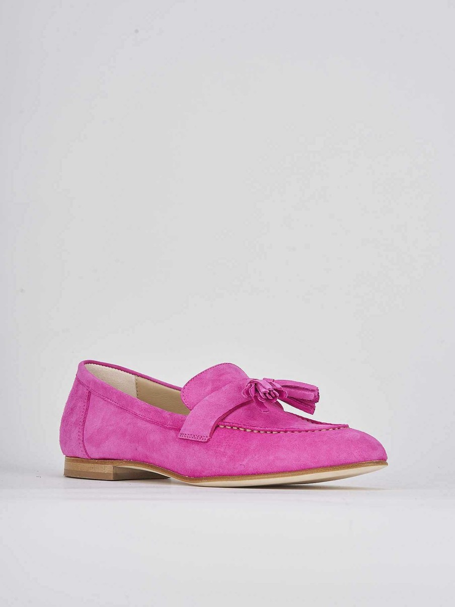 Donna Barca | Mocassino Tacco 1 Cm In Camoscio Rosa