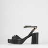 Donna Barca | Sandali Tacco Alto Tacco 7 Cm In Pelle Nera