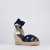 Donna Barca | Espadrillas Tacco 6 Cm Camoscio Blu