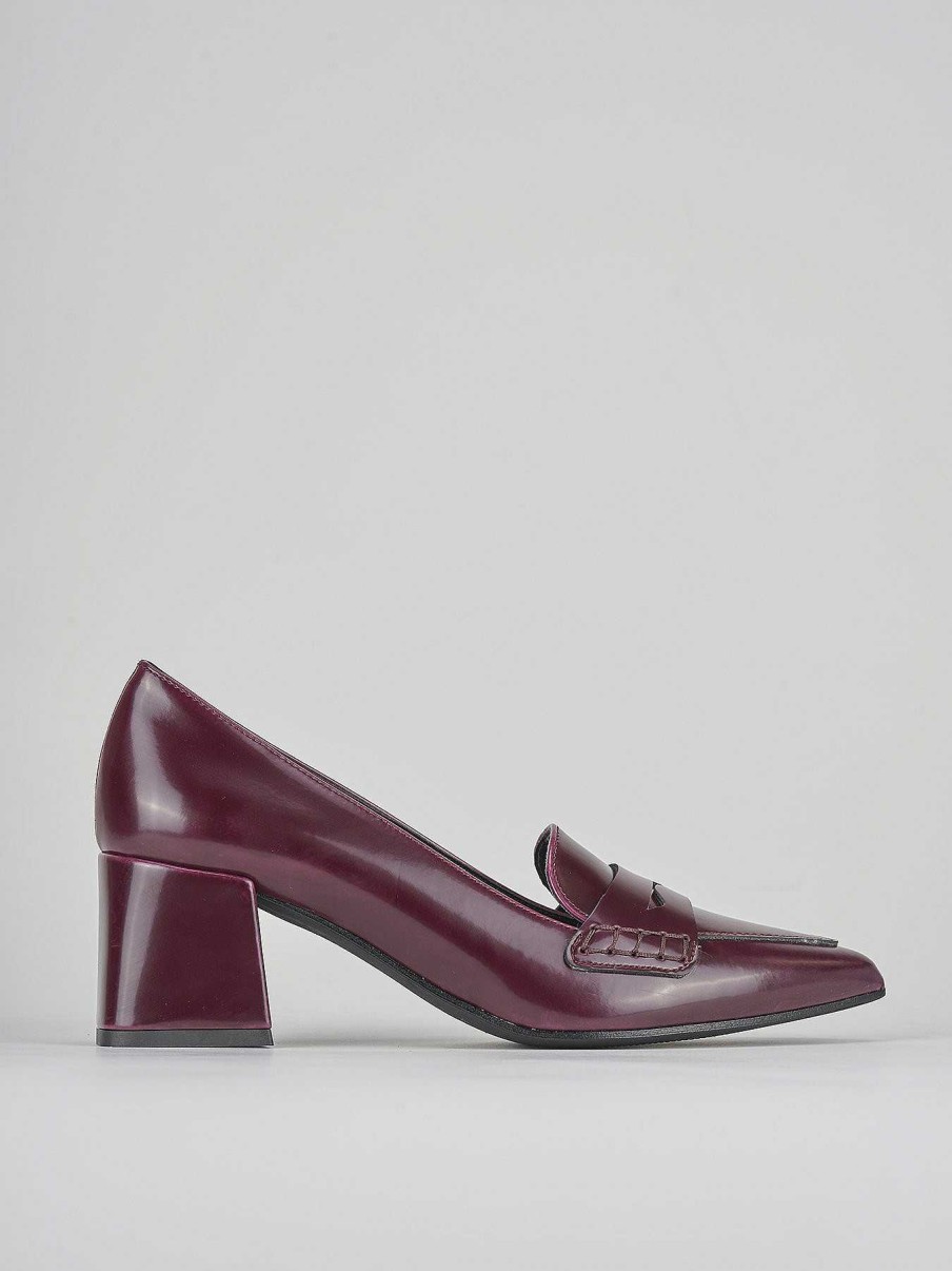 Donna Barca | Decollete Tacco 4 Cm In Pelle Bordeaux