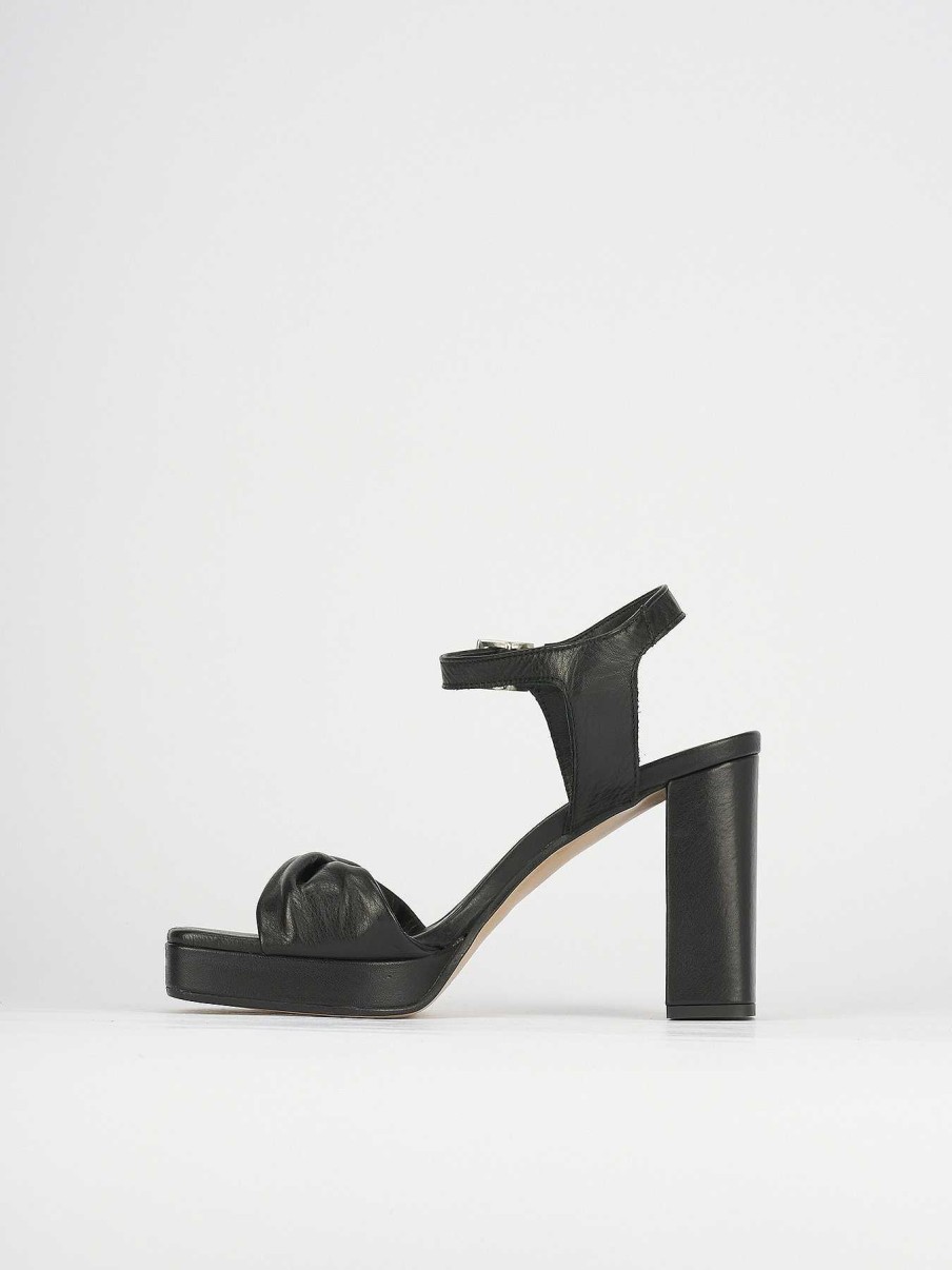 Donna Barca | Sandali Tacco Alto Tacco 9 Cm In Pelle Nera