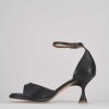 Donna Barca | Sandali Tacco Alto Tacco 6 Cm In Pelle Nera