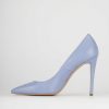 Donna Barca | Decollete Tacco 10 Cm In Pelle Azzurra