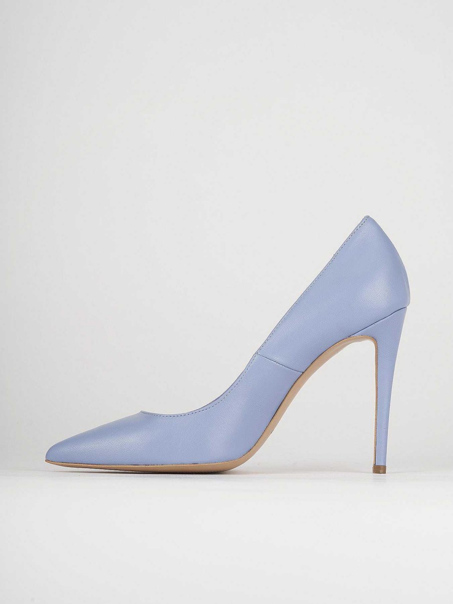 Donna Barca | Decollete Tacco 10 Cm In Pelle Azzurra