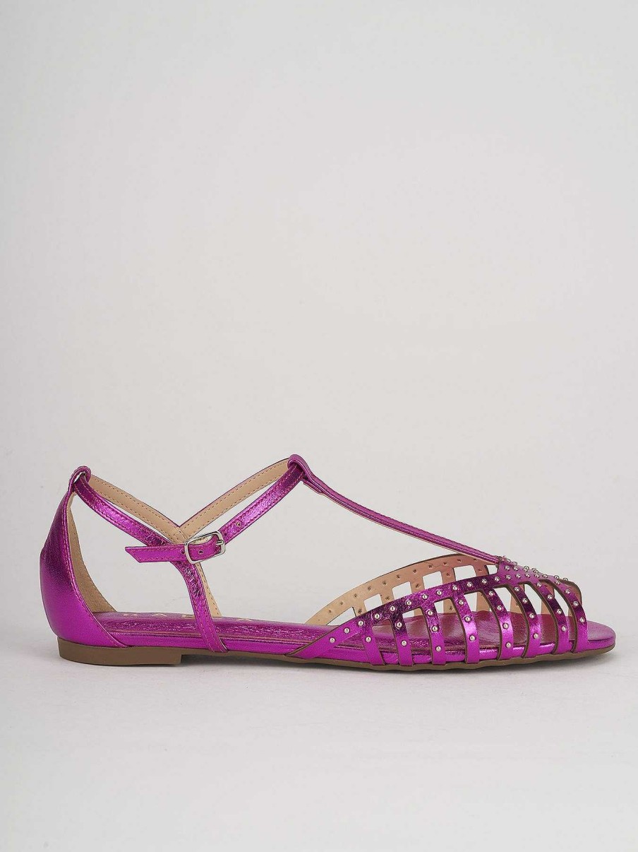 Donna Barca | Sandali Tacco Basso Tacco 1 Cm In Pelle Rosa