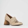 Donna Barca | Mocassini Tacco 6 Cm In Pelle Beige