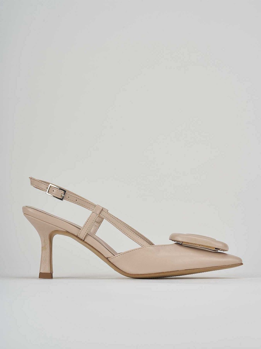 Donna Barca | Decollete Tacco 5 Cm In Pelle Beige