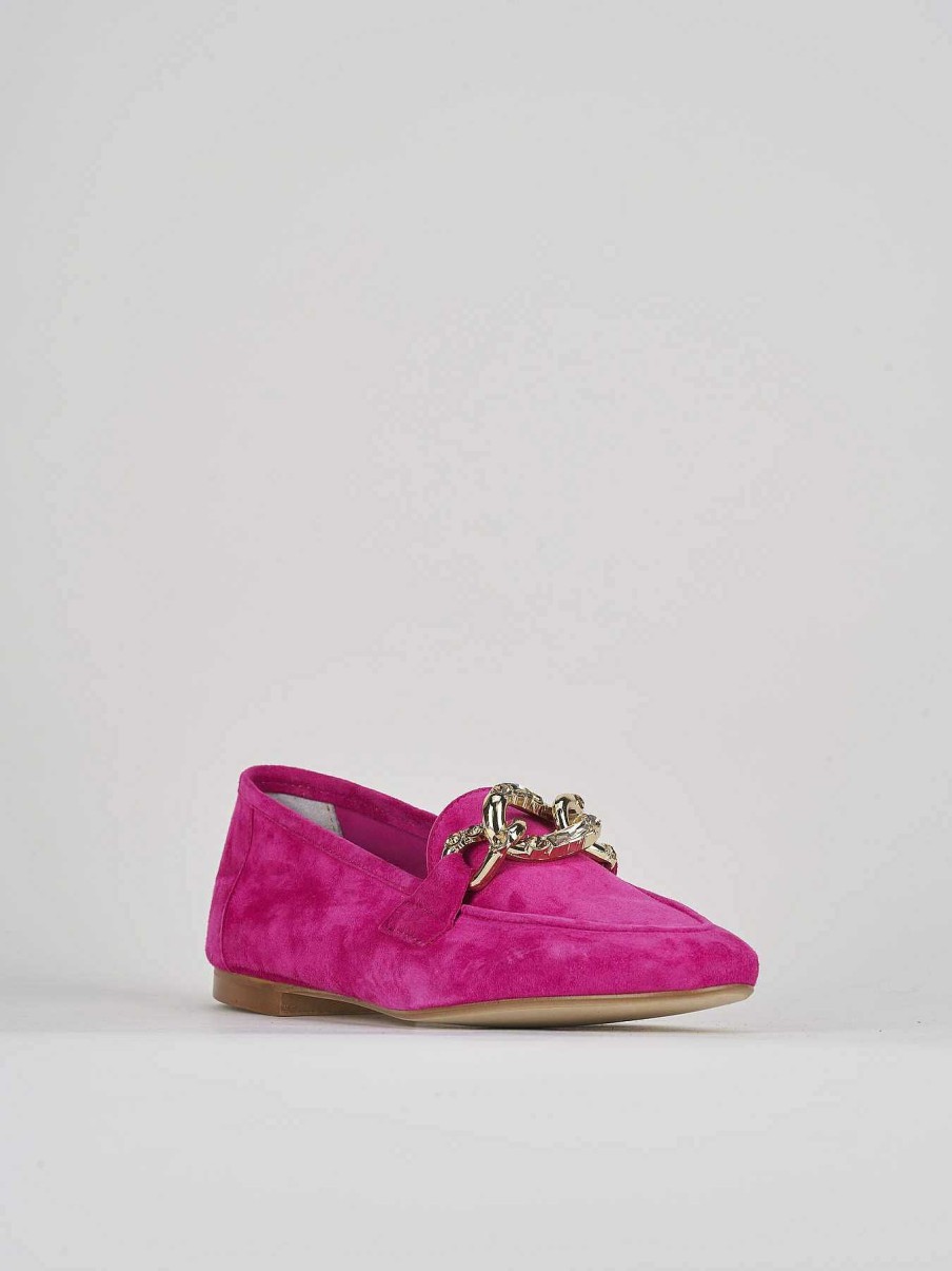 Donna Barca | Mocassino Tacco 1 Cm In Camoscio Rosa