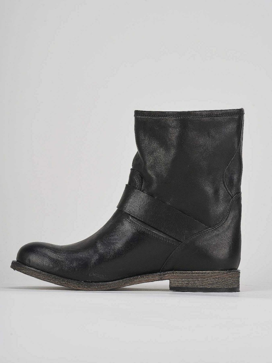 Donna Barca | Stivaletti Tacco Basso Tacco 2 Cm In Pelle Nera