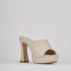 Donna Barca | Pantofole Tacco 11 Cm In Pelle Beige