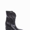 Donna Barca | Stivaletti Tacco Basso Tacco 4 Cm In Pelle Nera