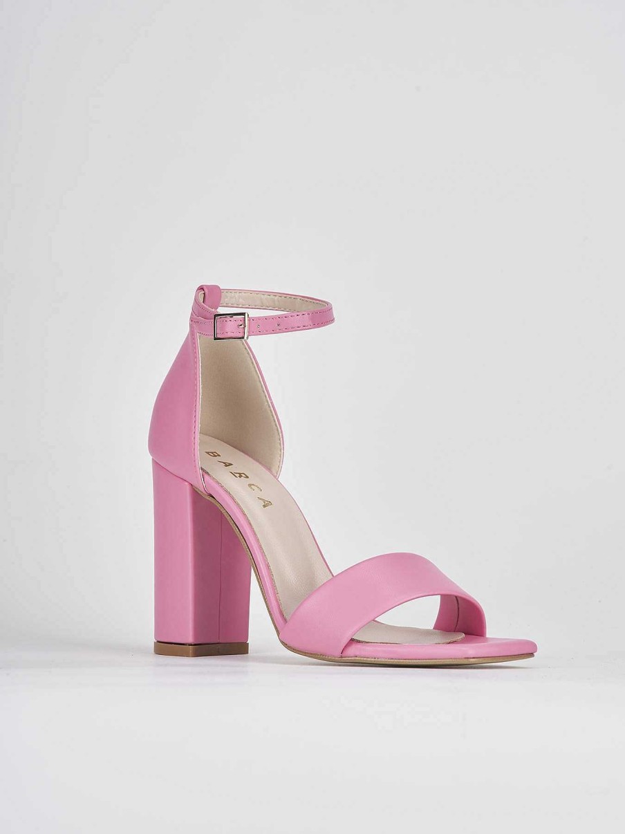 Donna Barca | Sandali Tacco Alto Tacco 8 Cm In Pelle Rosa