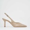 Donna Barca | Decollete Tacco 7 Cm In Camoscio Beige