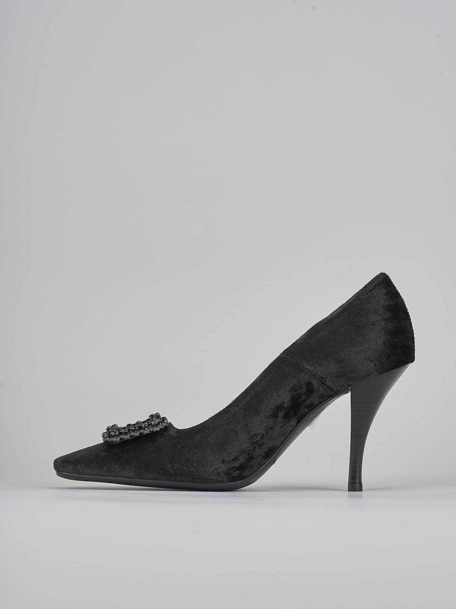 Donna Barca | Decollete Tacco 9 Cm In Velluto Nero