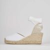 Donna Barca | Espadrillas Tacco 6 Cm In Tessuto Bianco