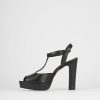 Donna Barca | Sandali Tacco Alto Tacco 9 Cm In Pelle Nera