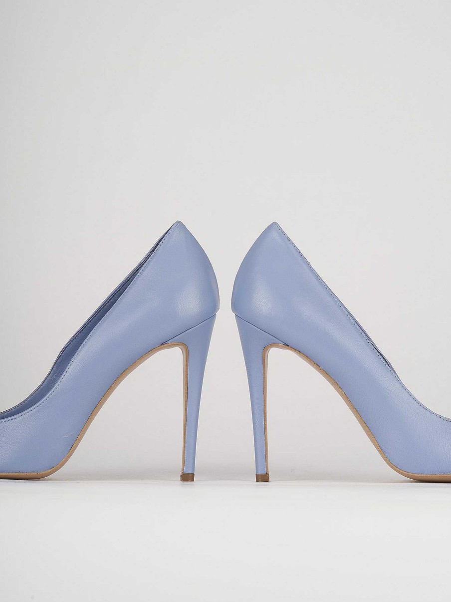 Donna Barca | Decollete Tacco 10 Cm In Pelle Azzurra