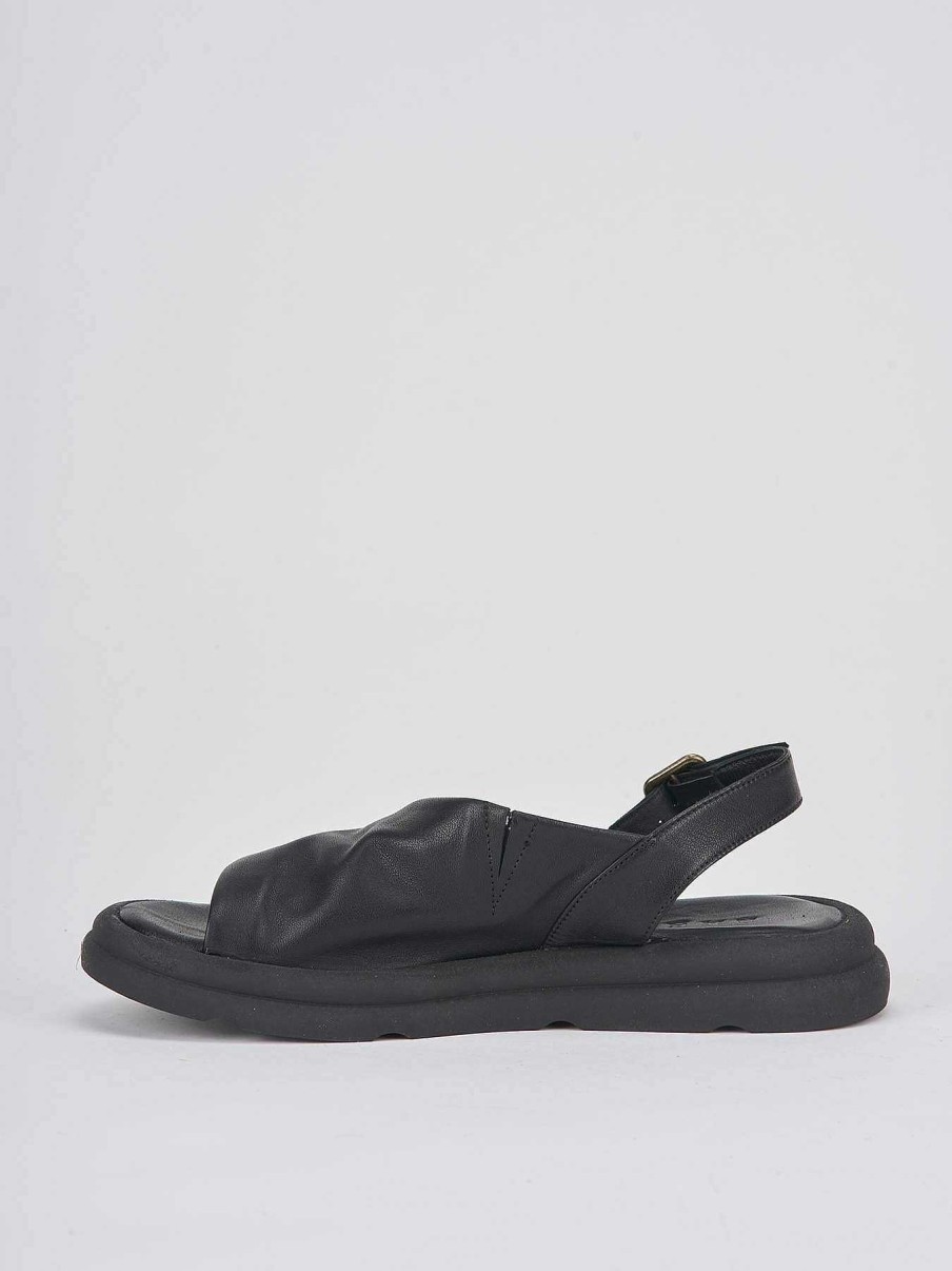 Donna Barca | Zeppa Tacco 3 Cm In Pelle Nera