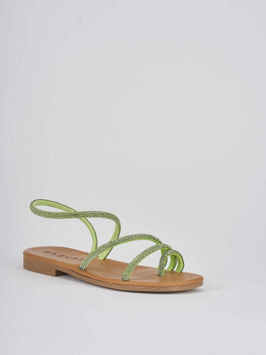 Donna Barca | Sandali Tacco Basso Tacco 1 Cm In Pelle Verde