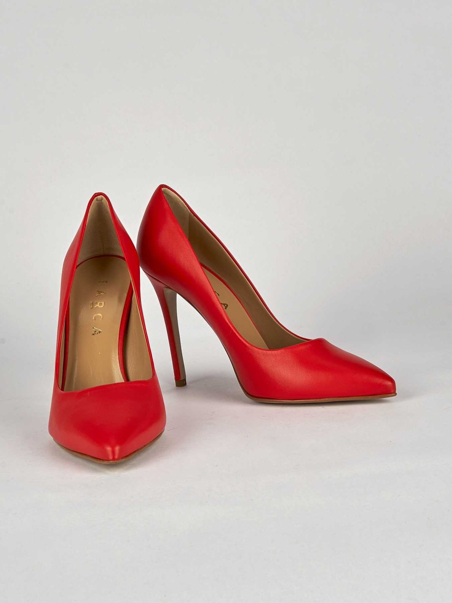 Donna Barca | Decollete Tacco 11 Cm In Pelle Rossa