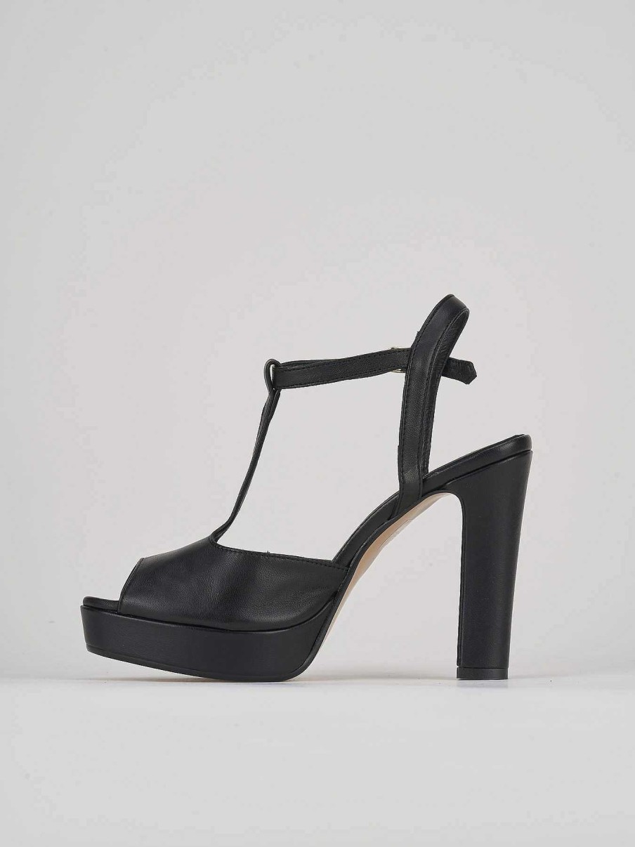 Donna Barca | Sandali Tacco Alto Tacco 9 Cm In Pelle Nera