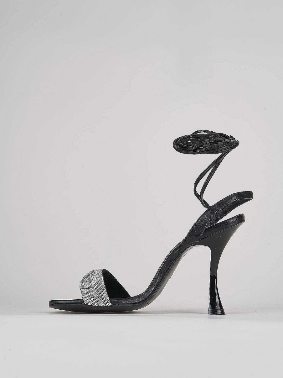 Donna Barca | Sandali Tacco Alto Tacco 10 Cm In Pelle Nera