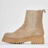 Donna Barca | Stivaletti Tacco Basso Tacco 3 Cm In Camoscio Beige