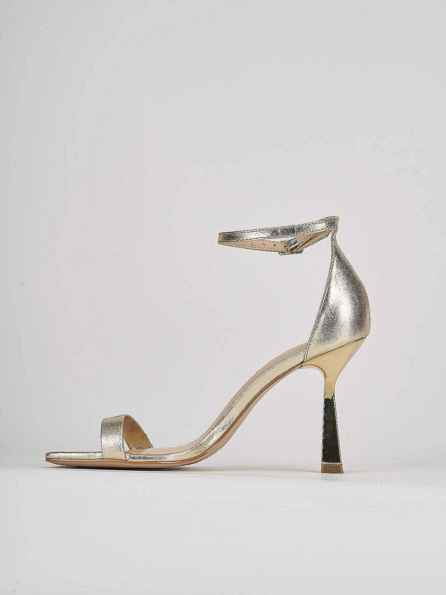 Donna Barca | Sandali Tacco Alto Tacco 9 Cm In Pelle Oro