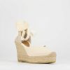 Donna Barca | Espadrilla Zeppa 10 Cm Tessuto Beige