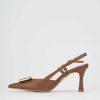 Donna Barca | Decollete Tacco 7 Cm In Pelle Marrone