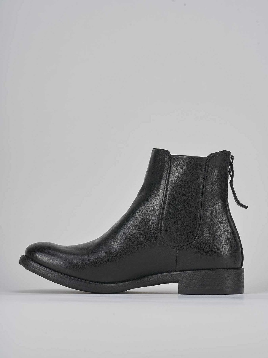 Donna Barca | Stivaletti Tacco Basso Tacco 1 Cm In Pelle Nera