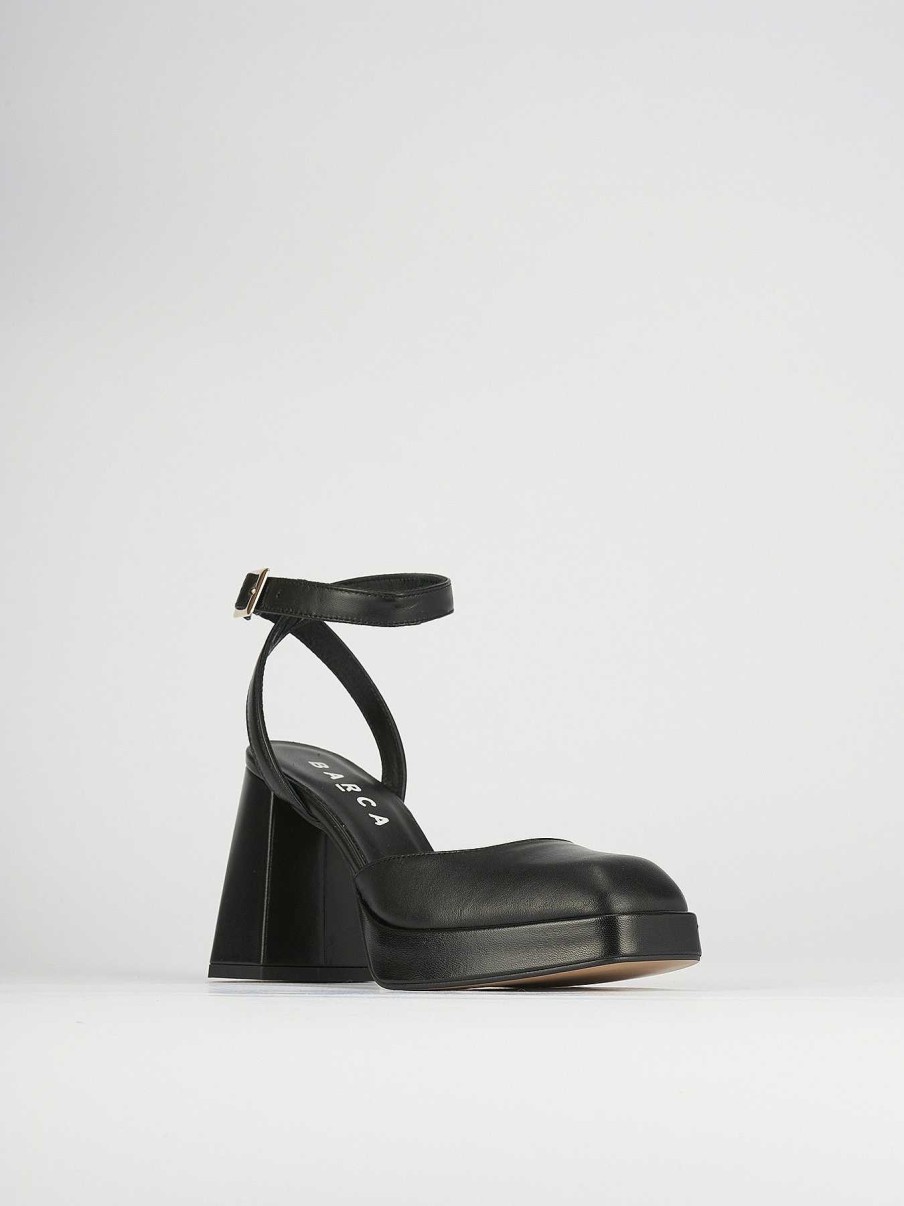 Donna Barca | Sandali Tacco Alto Tacco 9 Cm In Pelle Nera