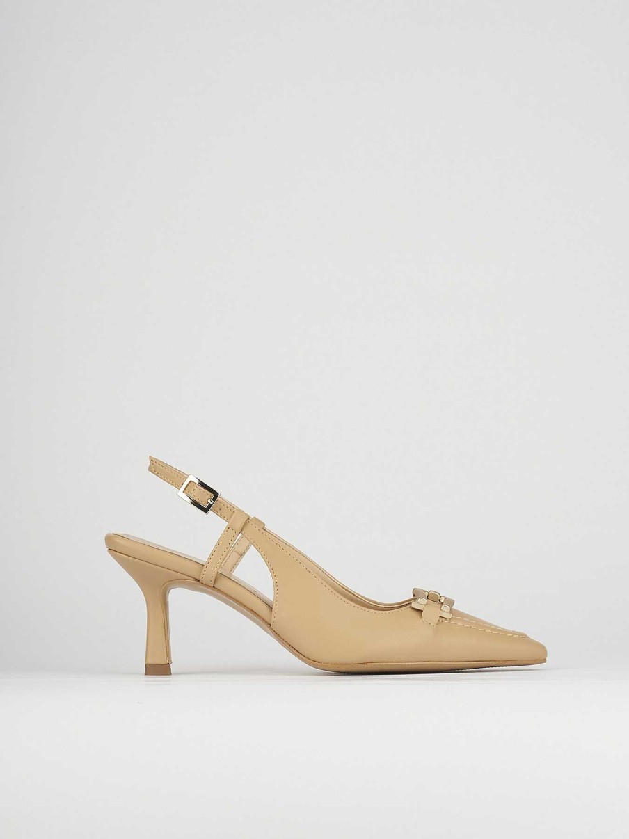 Donna Barca | Decollete Tacco 7 Cm In Pelle Beige