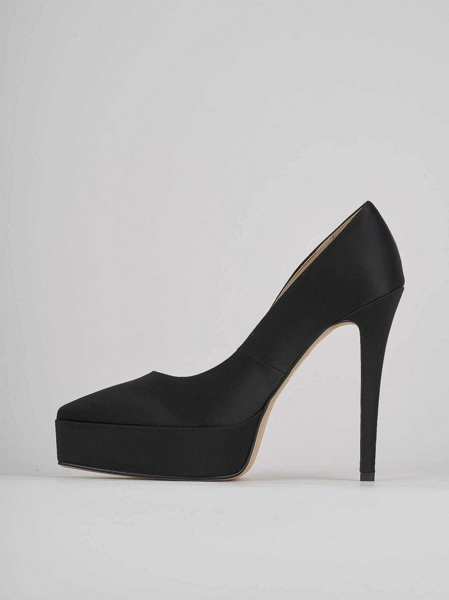 Donna Barca | Decollete Tacco 11 Cm In Raso Nero