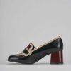 Donna Barca | Mocassino Tacco 5 Cm In Vernice Nera